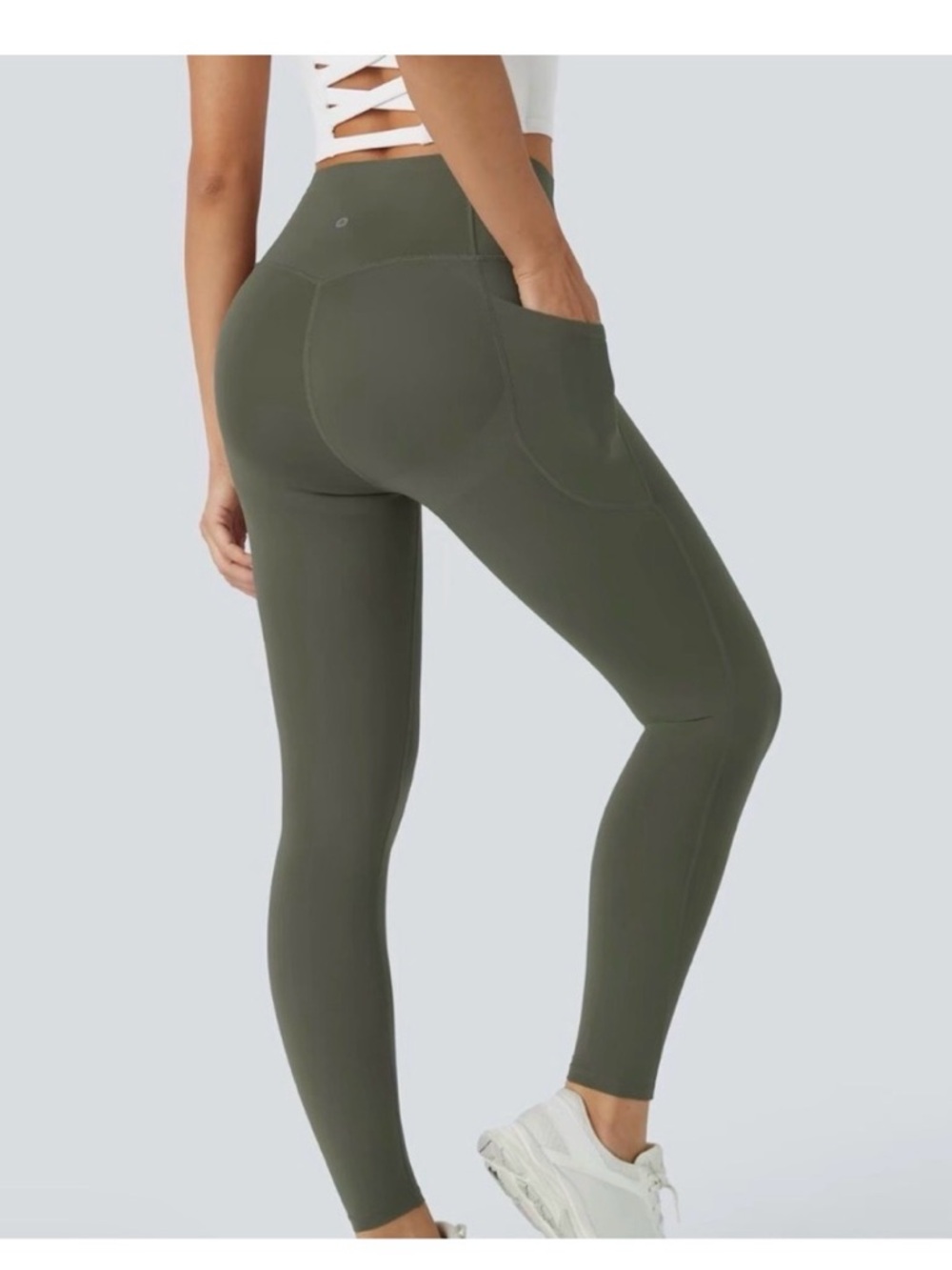HALARA NWT Ultrasculpt Butt Lifting Olive Green High-Waist Pocket Leggings XL